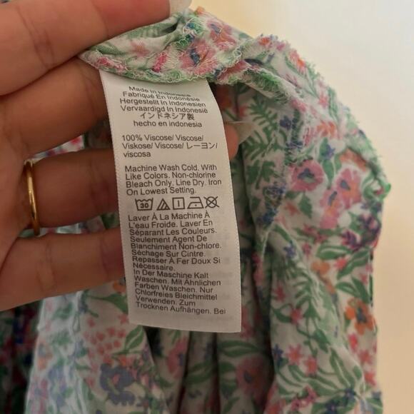 NWOT J.Crew Ruffle Midi Dress With Curved Hem Floral Size 10 - Picture 3 of 6